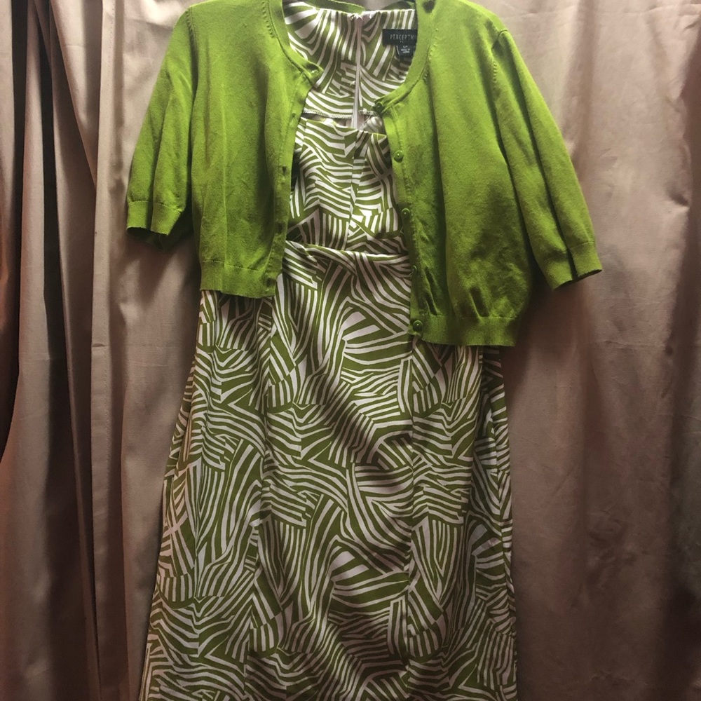 Green Dress and Cover Up